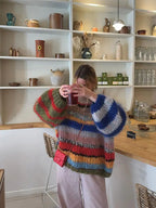 Women's Multicolor Knit Sweater – Pattern Knit Sweater – Zoe