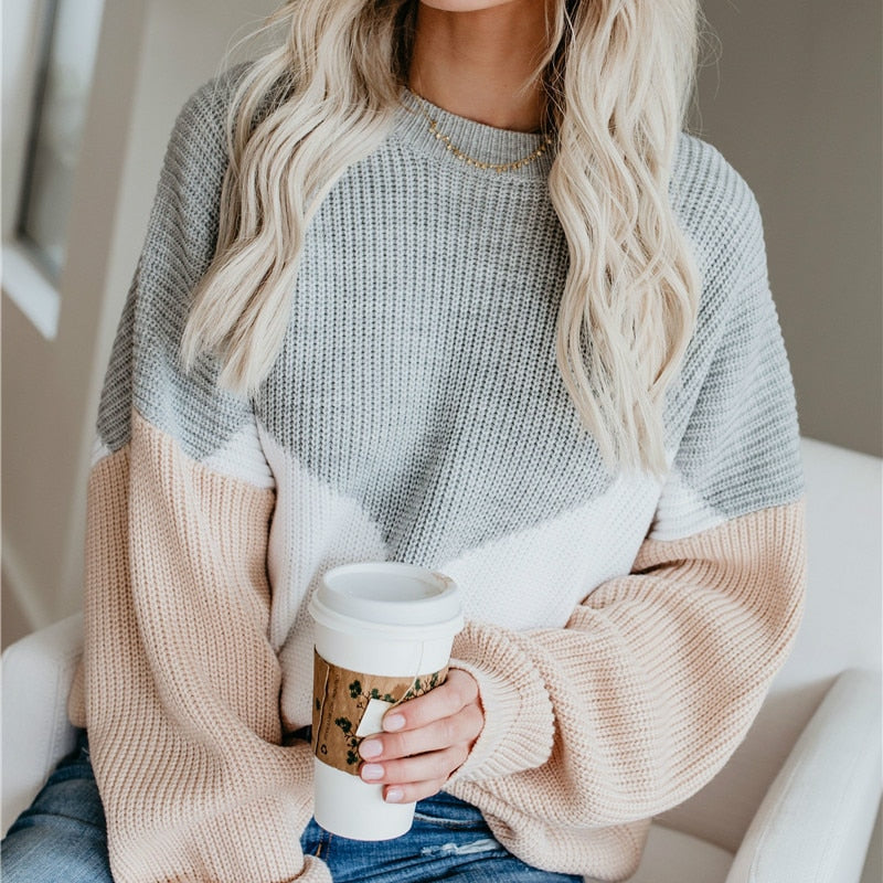 Women's Oversized Winter Sweater – Colourful Fluffy Knit Sweater