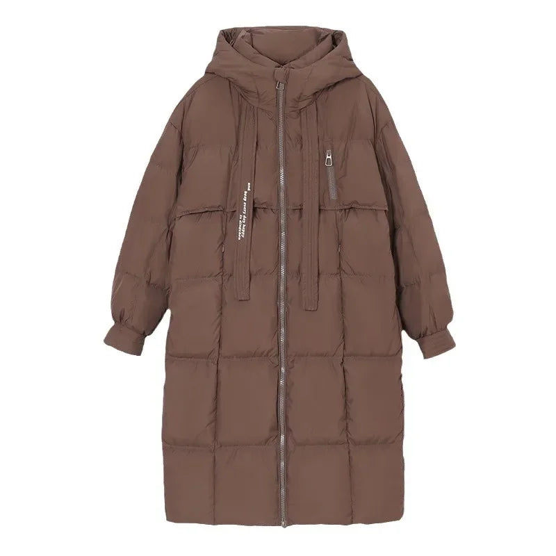 Women's Long Hooded Parka – Quilted Cold Weather Winter Coat