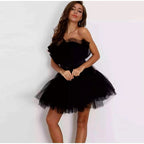 Women's Layered Tulle Party Dress – Festive Evening Occasion Dress