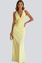 Women's Sleeveless Maxi Dress – Deep V-Neck Evening Dress