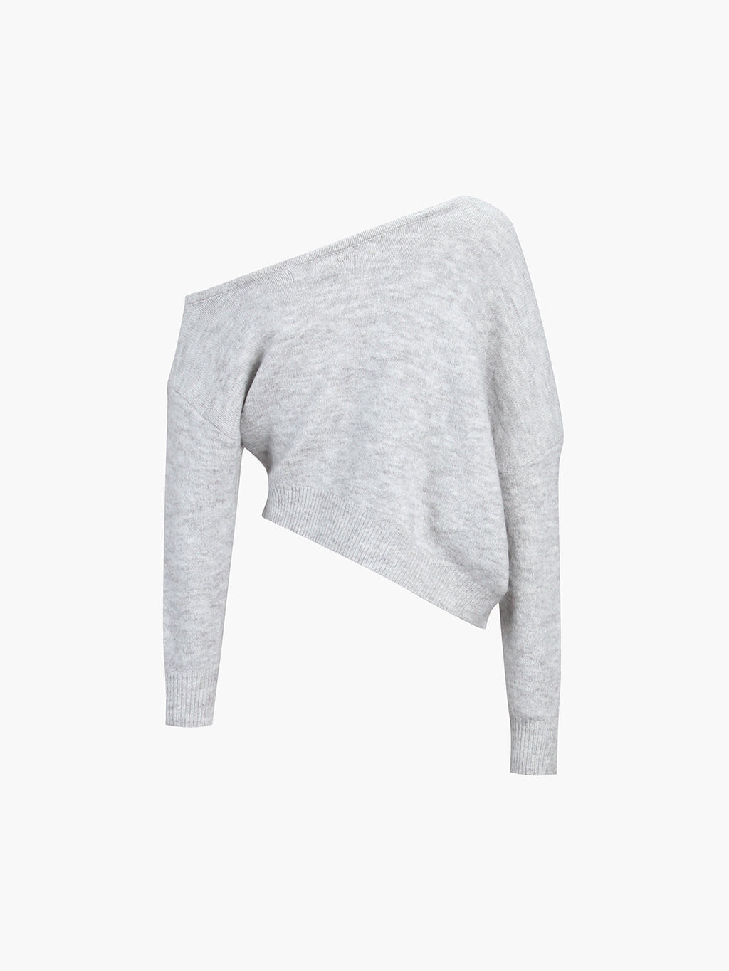 Women's One Shoulder Sweater – Asymmetrical Cropped Ribbed Pullover