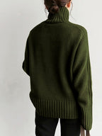 Women's Ribbed High Neck Sweater – Long Sleeve Fitted Knit Pullover