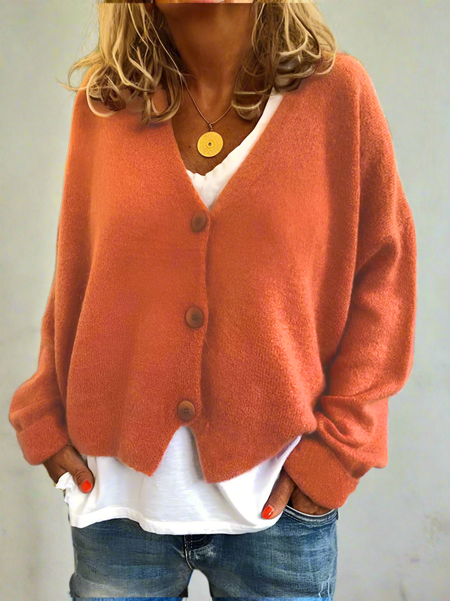 Women's Relaxed Knit Cardigan – Long Sleeve Everyday Cardigan