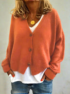Women's Relaxed Knit Cardigan – Long Sleeve Everyday Cardigan