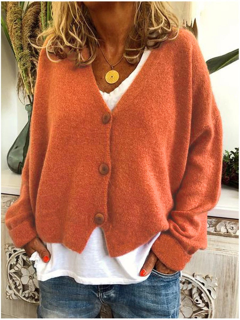 Women's Relaxed Knit Cardigan – Long Sleeve Everyday Cardigan