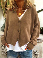 Women's Relaxed Knit Cardigan – Long Sleeve Everyday Cardigan