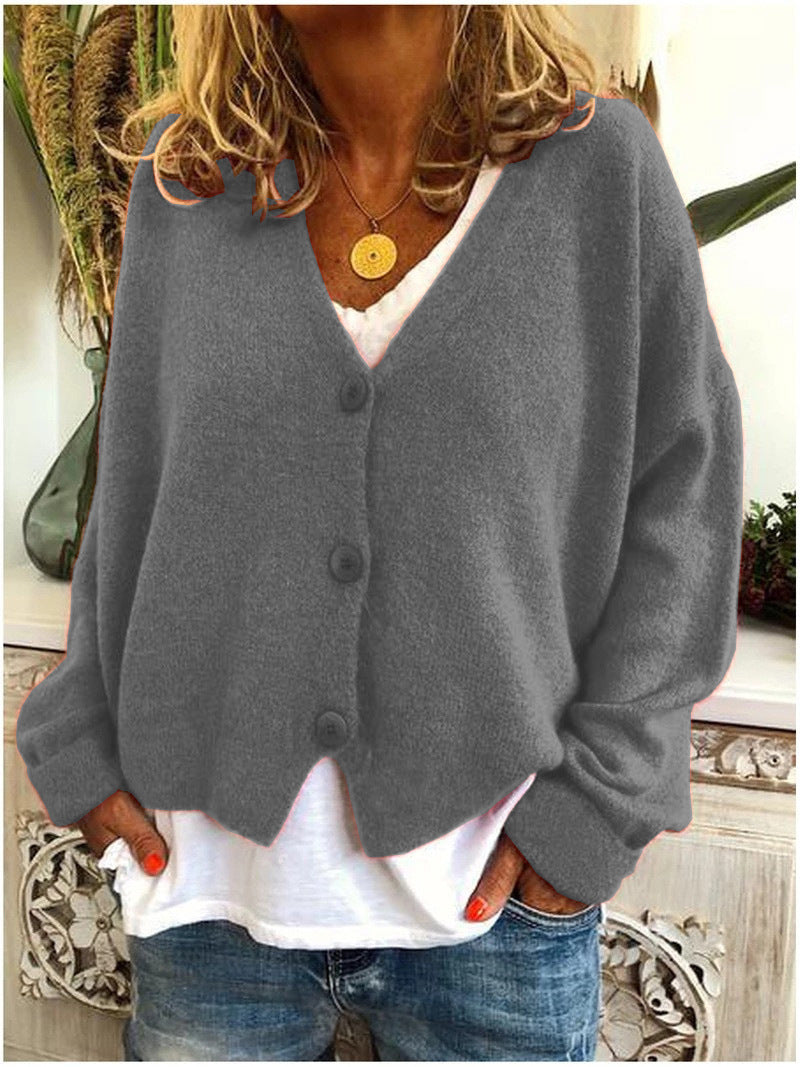 Women's Relaxed Knit Cardigan – Long Sleeve Everyday Cardigan