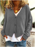 Women's Relaxed Knit Cardigan – Long Sleeve Everyday Cardigan