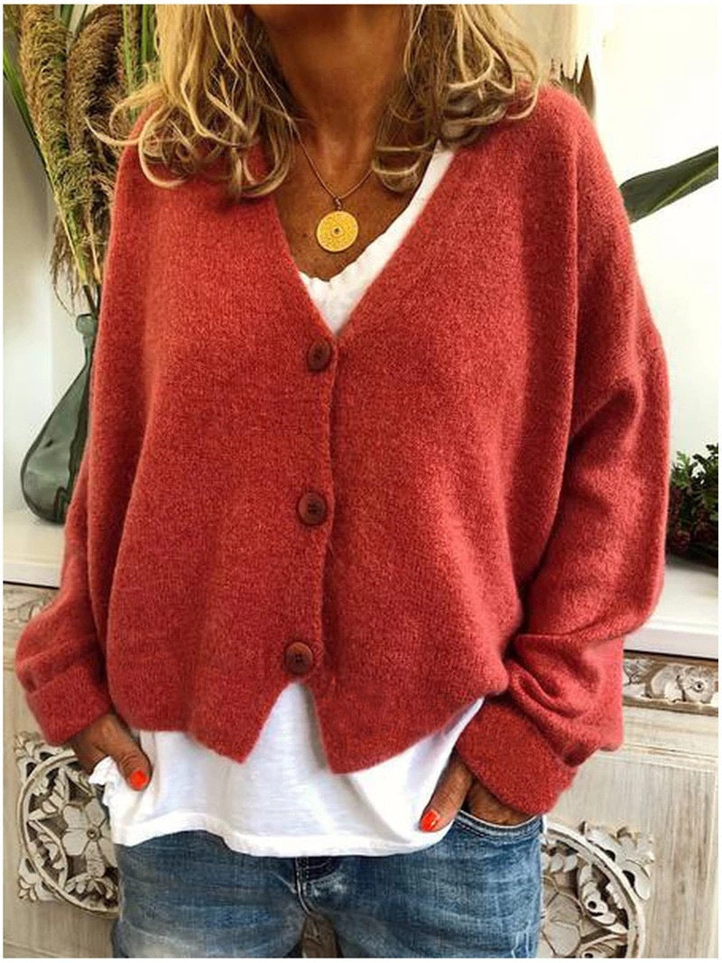 Women's Relaxed Knit Cardigan – Long Sleeve Everyday Cardigan