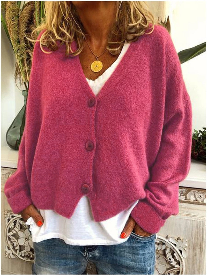 Women's Relaxed Knit Cardigan – Long Sleeve Everyday Cardigan