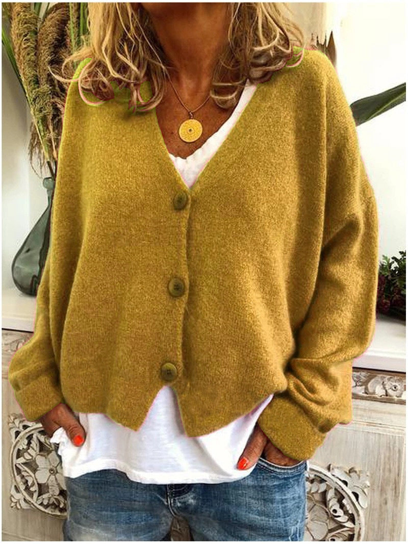 Women's Relaxed Knit Cardigan – Long Sleeve Everyday Cardigan