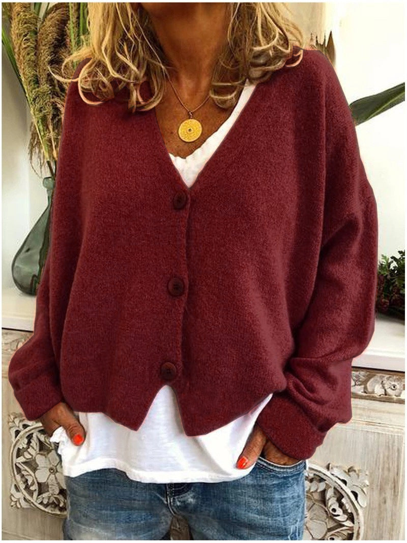 Women's Relaxed Knit Cardigan – Long Sleeve Everyday Cardigan