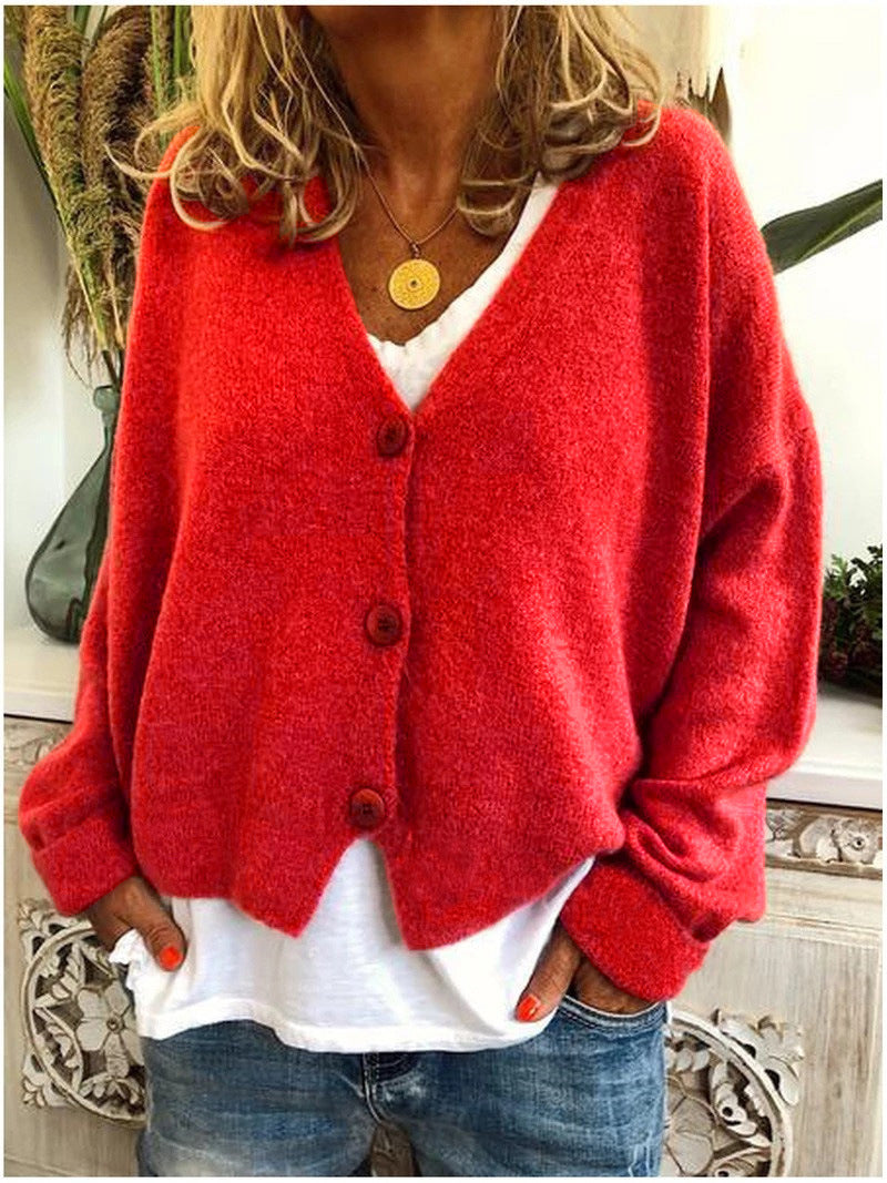 Women's Relaxed Knit Cardigan – Long Sleeve Everyday Cardigan