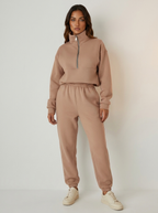 Women's Casual Lounge Set – Half-Zip Sweat Set