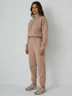 Women's Casual Lounge Set – Half-Zip Sweat Set