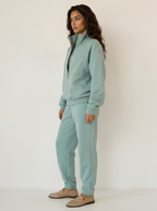 Women's Casual Lounge Set – Half-Zip Sweat Set