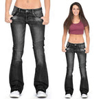 Women's Vintage Flare Jeans – Low Rise Denim Jeans