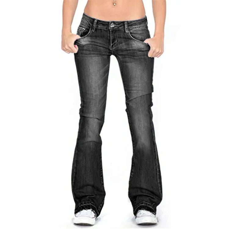 Women's Vintage Flare Jeans – Low Rise Denim Jeans