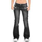 Women's Vintage Flare Jeans – Low Rise Denim Jeans