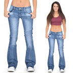 Women's Vintage Flare Jeans – Low Rise Denim Jeans