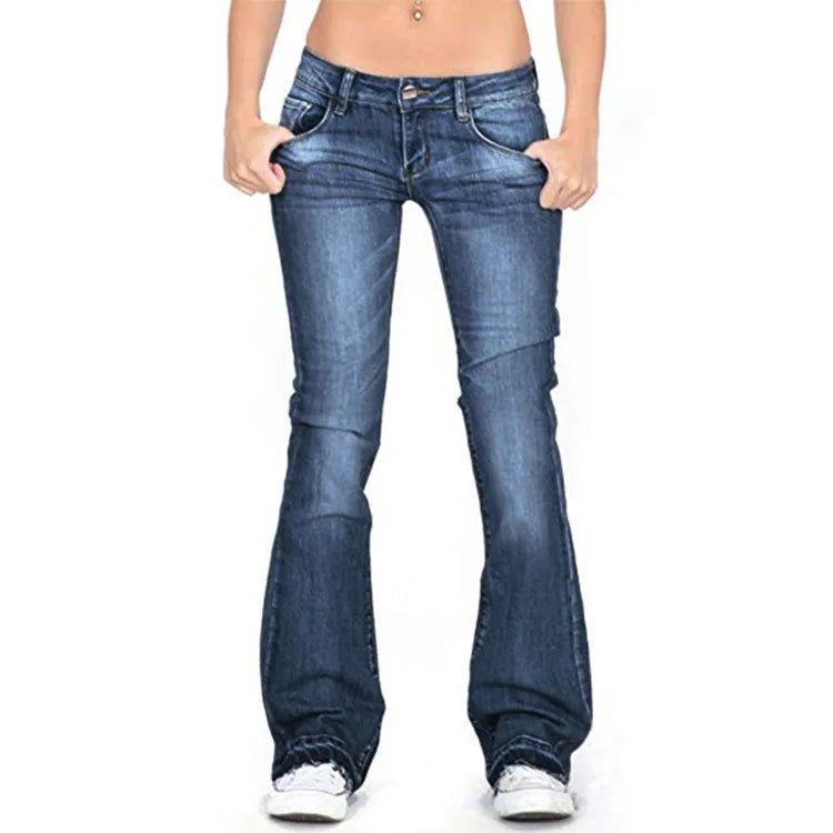 Women's Vintage Flare Jeans – Low Rise Denim Jeans