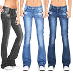 Women's Vintage Flare Jeans – Low Rise Denim Jeans