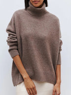 Women's Slouchy Turtleneck Sweater – Oversized High Neck Knit Pullover