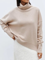 Women's Slouchy Turtleneck Sweater – Oversized High Neck Knit Pullover