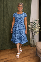 Women's Classic Midi Dress – Relaxed Flowy Everyday Occasion Dress