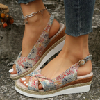 Women's Comfort Sandals with Hook and Loop Closure and Flexible Sole