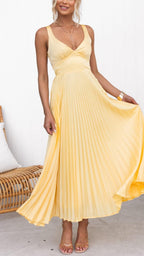 Women's Maxi Dress – Pleated Occasion Dress – Margot