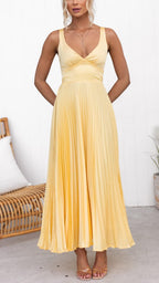 Women's Maxi Dress – Pleated Occasion Dress – Margot