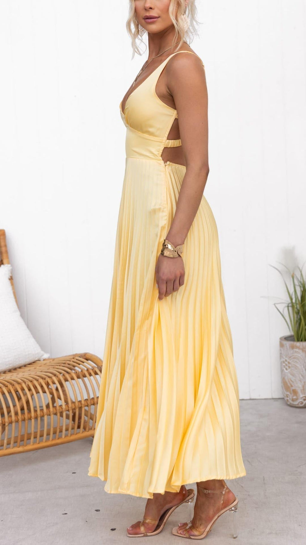 Women's Maxi Dress – Pleated Occasion Dress – Margot