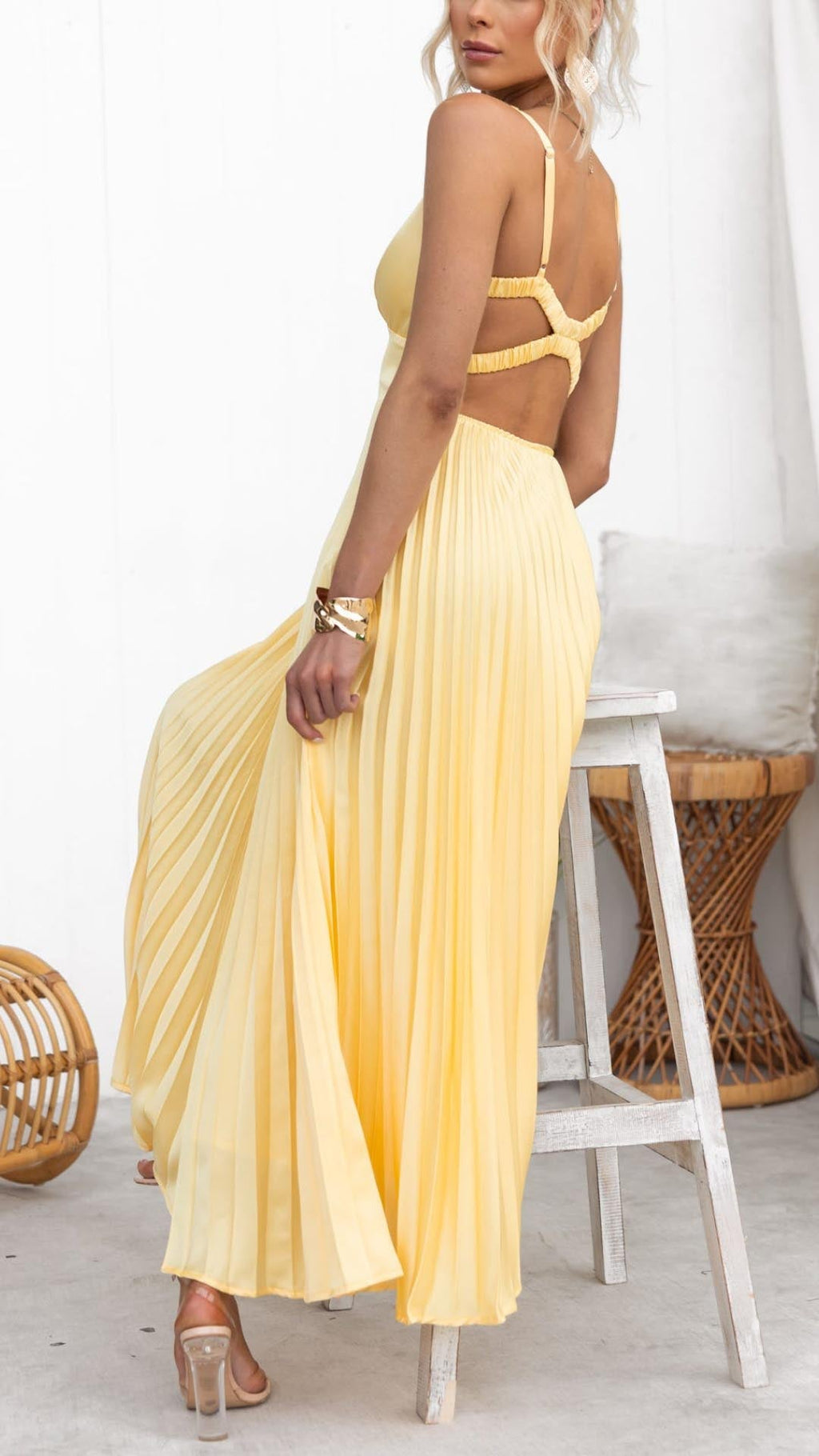Women's Maxi Dress – Pleated Occasion Dress – Margot