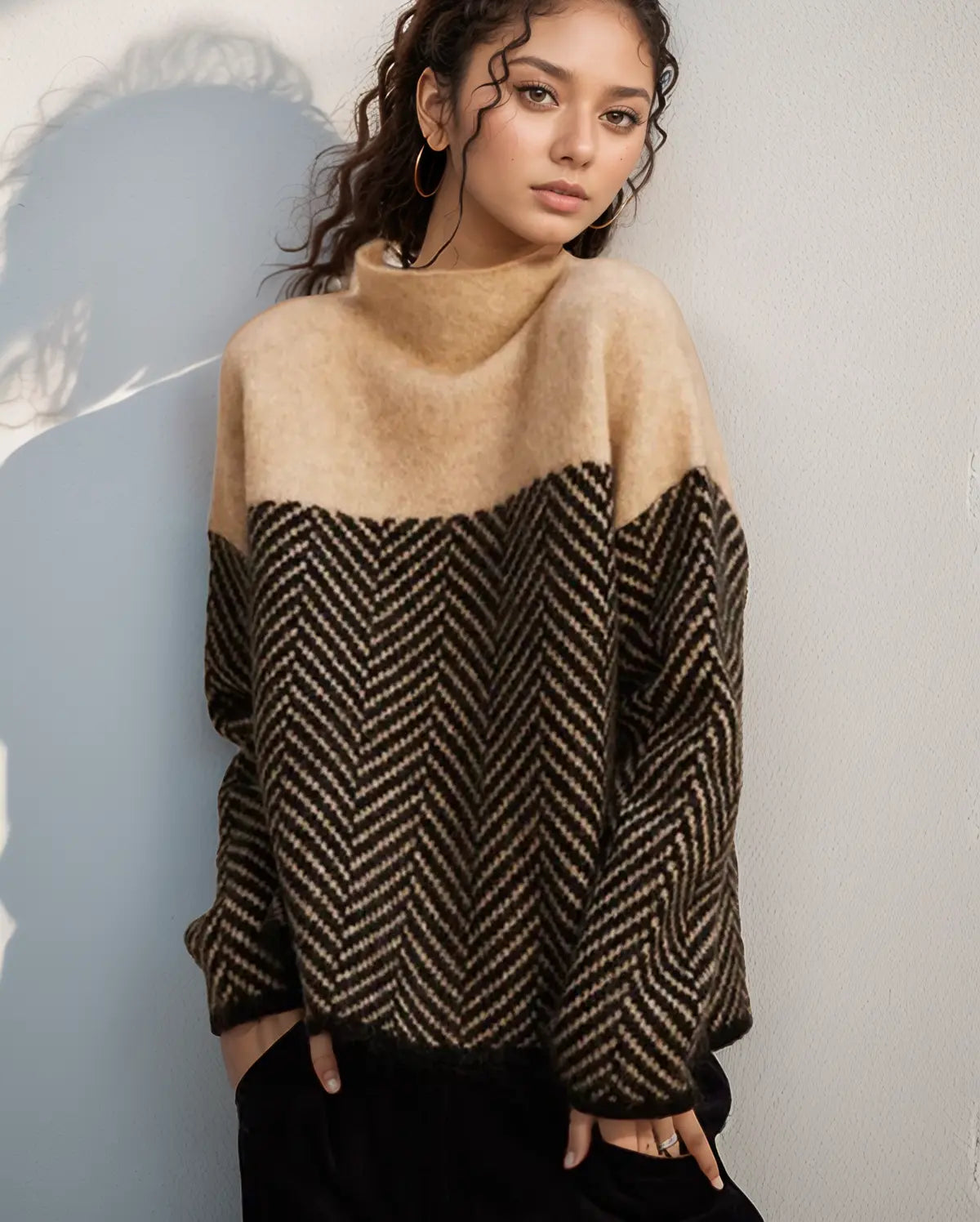 Women's Fine Knit Turtleneck Sweater – Slim Fit Layering Pullover