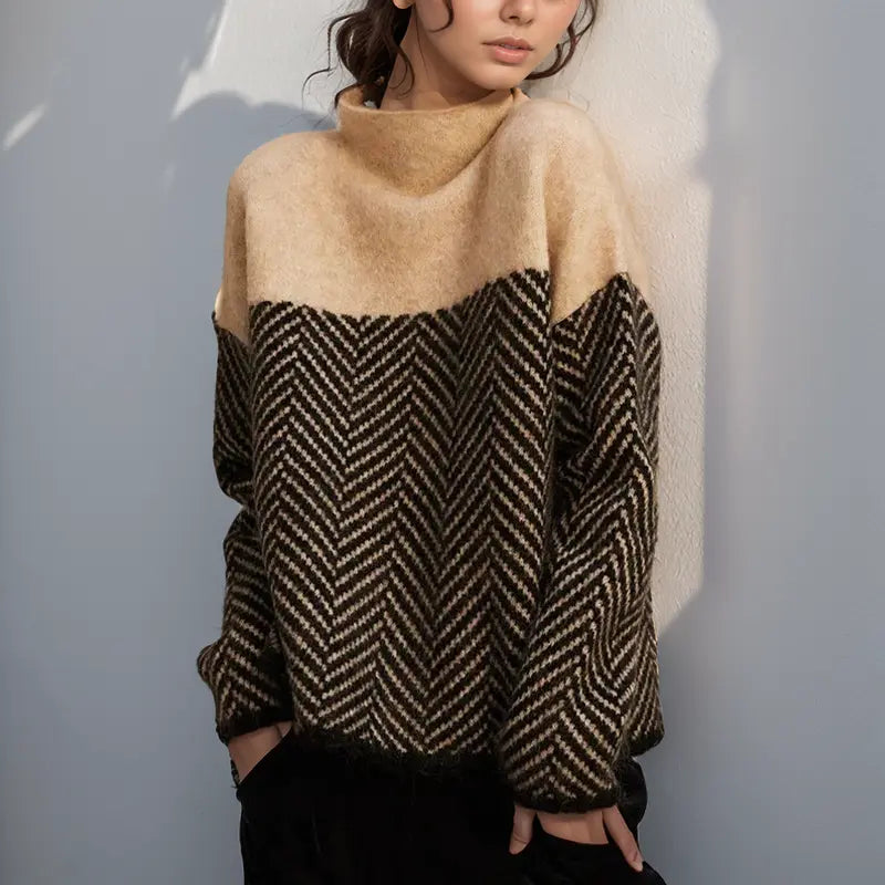 Women's Fine Knit Turtleneck Sweater – Slim Fit Layering Pullover