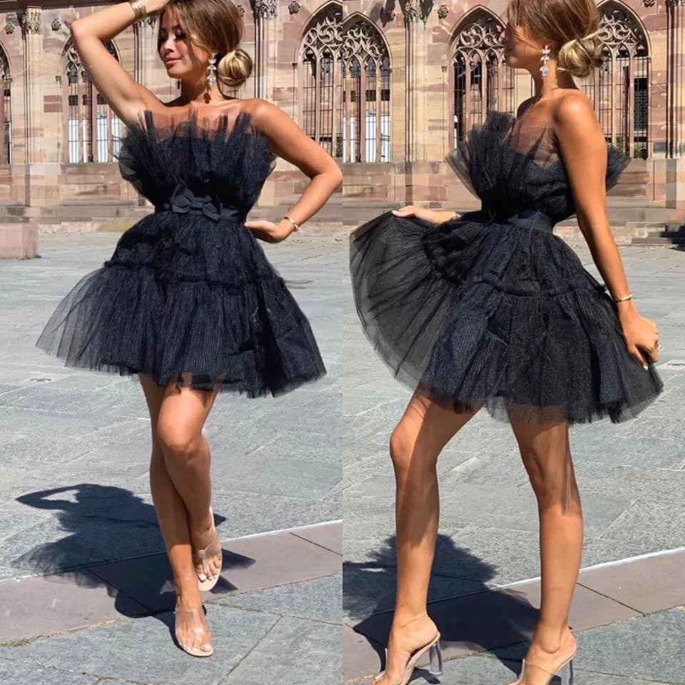 Women's Layered Tulle Party Dress – Festive Evening Occasion Dress