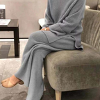Women's Wide Leg Knit Set – Relaxed Sweater Lounge Set