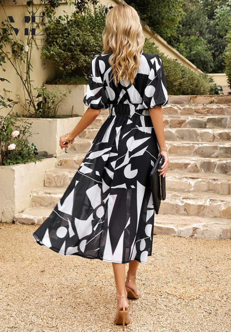 Women's Floral Midi Dress – Elegant Occasion Dress – Elena