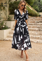 Women's Floral Midi Dress – Elegant Occasion Dress – Elena