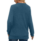 Women's V-Neck Tunic Sweater – Lightweight Long Sleeve Sweater
