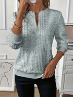 Women's Zip Front Sweater – Long Sleeve High Neck Knit Pullover
