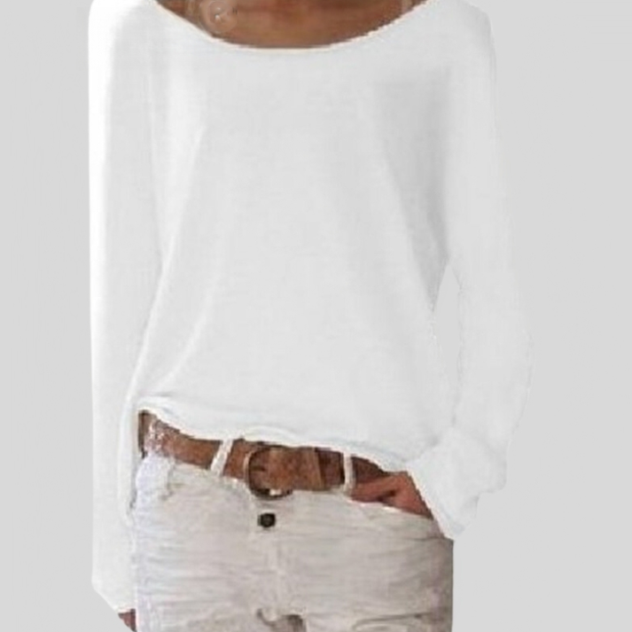 Women's Round Neck Sweater – Relaxed Long Sleeve Knit Sweater