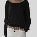 Women's Round Neck Sweater – Relaxed Long Sleeve Knit Sweater
