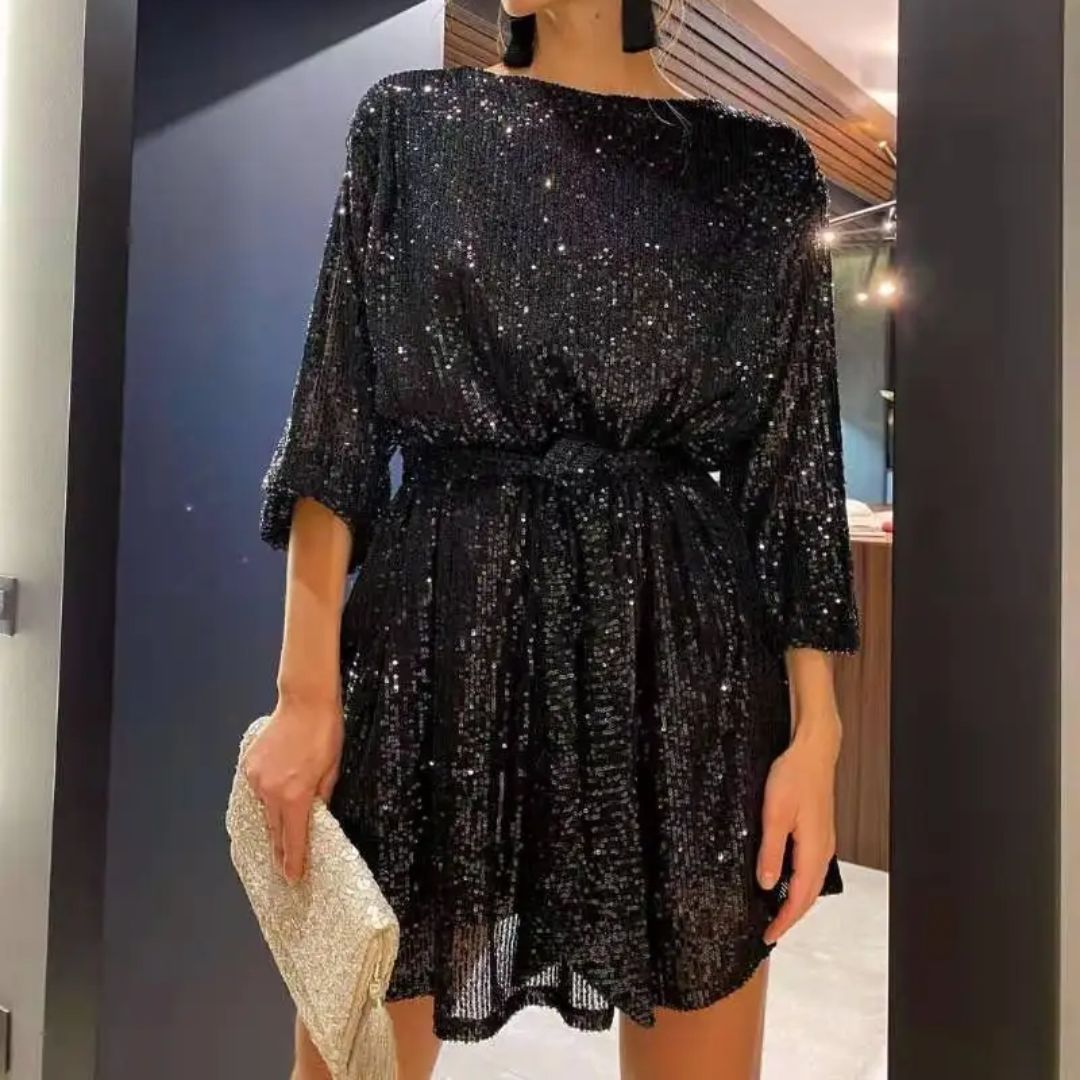 Women's Sparkly Evening Dress – Glitter Formal Party Dress