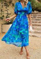 Women's Floral Midi Dress – Elegant Occasion Dress – Elena