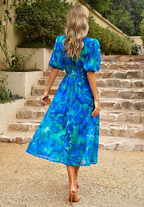 Women's Floral Midi Dress – Elegant Occasion Dress – Elena