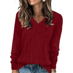Women's V-Neck Tunic Sweater – Lightweight Long Sleeve Sweater