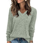 Women's V-Neck Tunic Sweater – Lightweight Long Sleeve Sweater